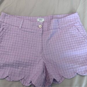 crown & ivy Pastel Lilac Scallop-Hem High-Waist Shorts